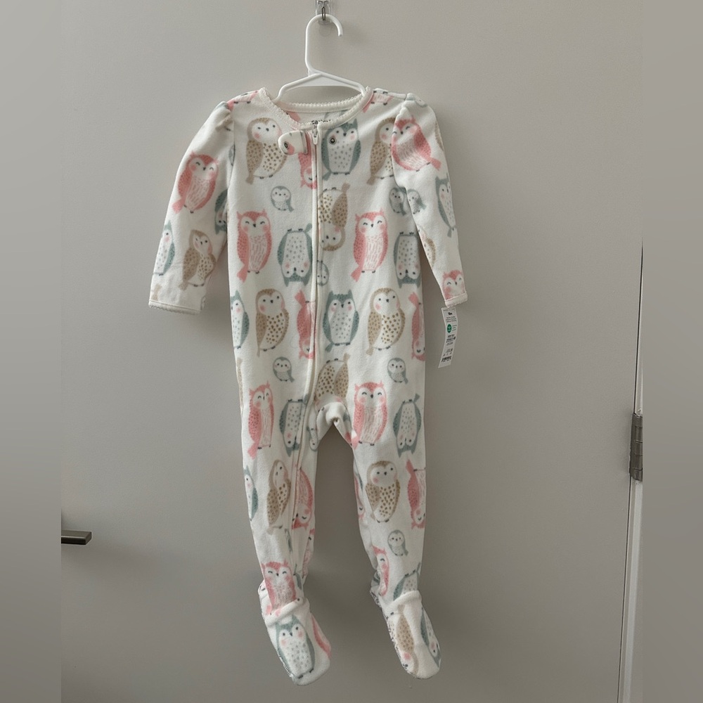 🆕 Adorable Owl Print Kids Footie Pajamas